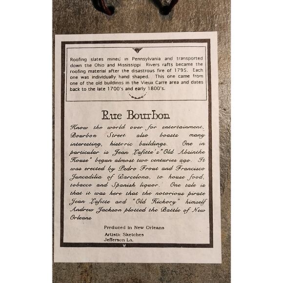 1795 Slate Roofing Tile With The Old‎ Absinthe House - Picture 4 of 6